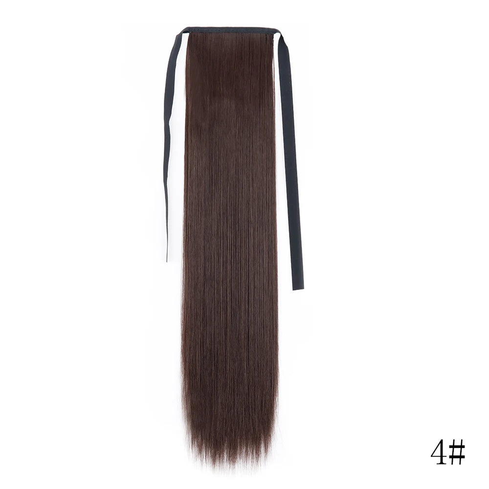 Long Straight Clip-in Ponytail Hair Extension Black