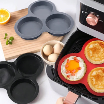 Silicone 3-Cavity Egg Mold for Air Fryer Baking
