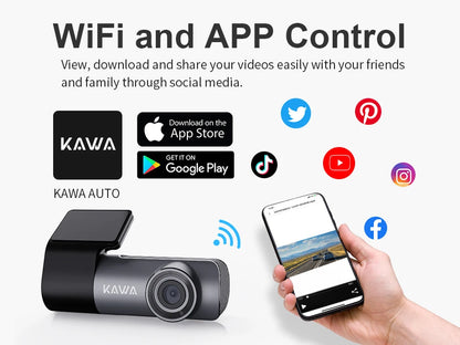 KAWA D5 2K Dash Camera with WiFi and Voice Control