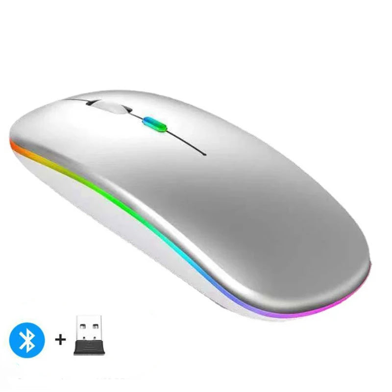 Rechargeable Wireless Mouse Dual Modes for PC and Laptop