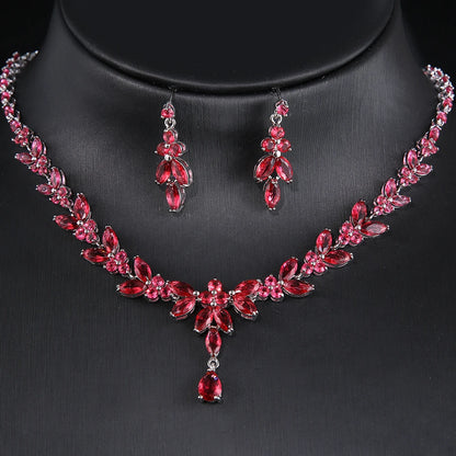 Emmaya Jewelry Set for Women Cubic Zirconia Earrings and Necklace