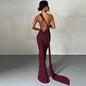 Hugcitar One Shoulder Backless Maxi Dress Women