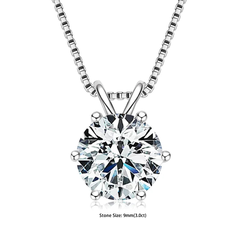 Moissanite Pendant Necklace 925 Sterling Silver Women