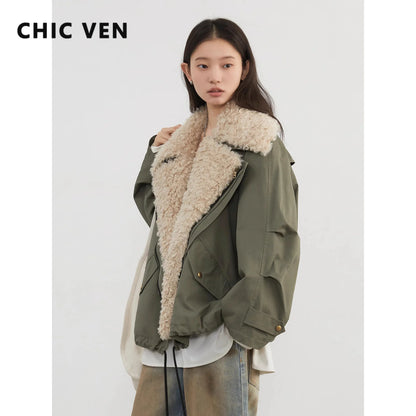 Cotton Motorcycle Jacket for Women Casual Retro Style