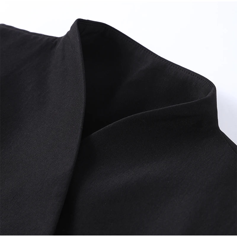 Cold Shoulder Blazer Double Breasted Women Jacket