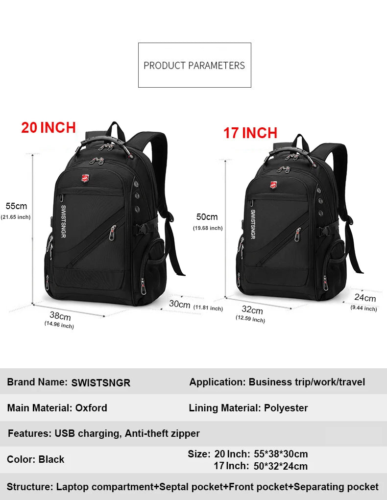 Waterproof Oxford Laptop Backpack for Travel and School