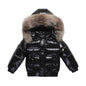 Black Down Winter Parka Jacket for Boys and Girls