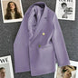 Women Double-Breasted Blazer Casual Suit Jacket