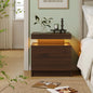 Cubehom White LED Nightstand with 2 Drawers