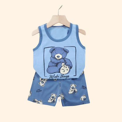 Children's Cotton Vest Set with Shorts for Summer