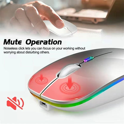 LED Wireless Mouse USB Rechargeable Bluetooth RGB