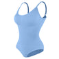 Women Seamless V-Neck Bodysuit Shapewear Red Blue