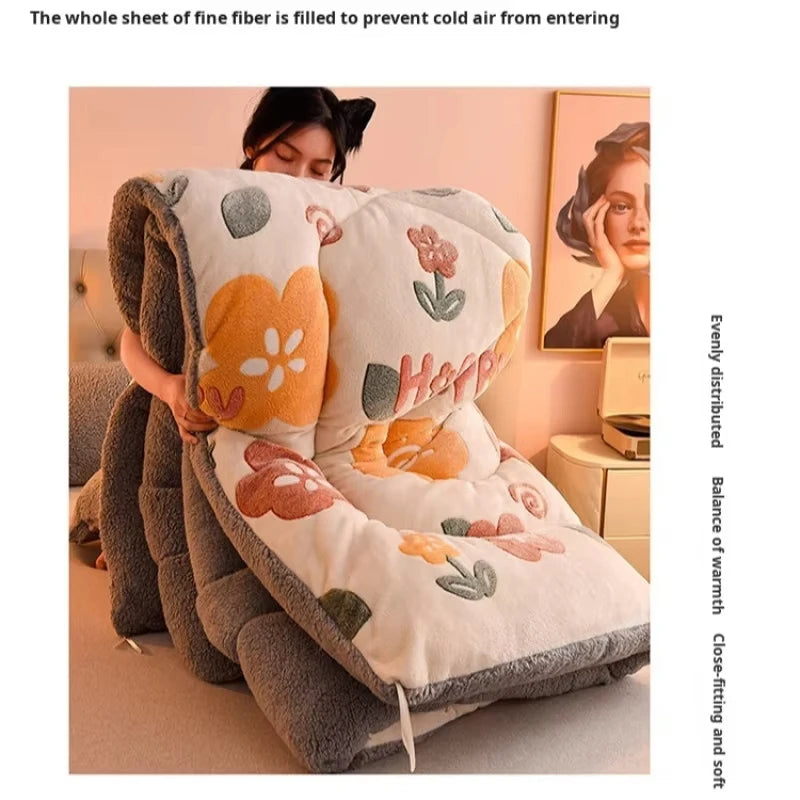 Lamb Fleece Blanket Double-Sided Velvet Warm Quilt