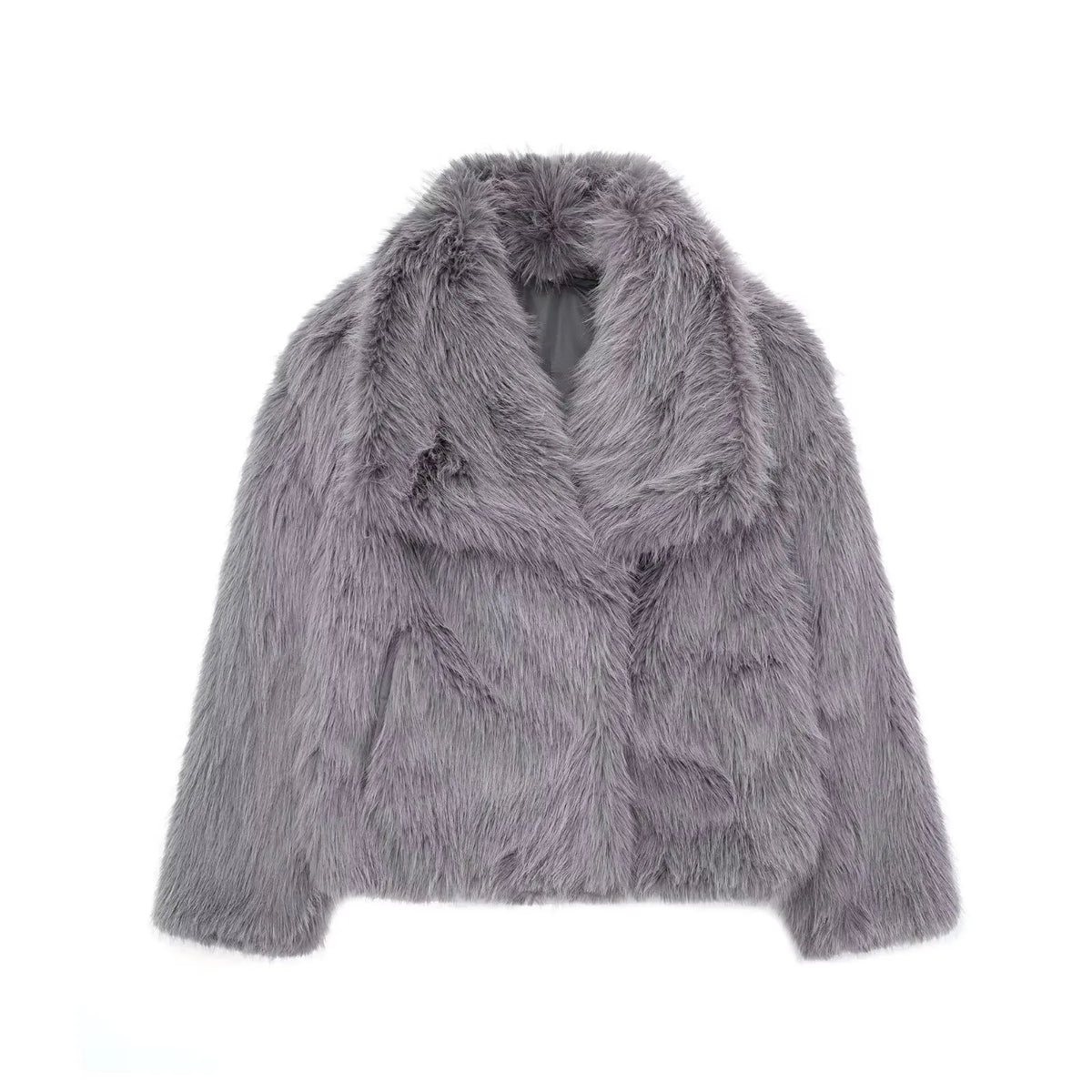 Cropped Faux Fur Jacket Coat for Women
