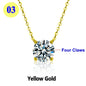 Moissanite Pendant Necklace 18K Gold Plated Women