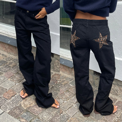 Women's Vintage Star Pattern Loose Denim Jeans