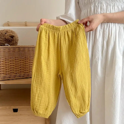 Summer Thin Solid Color Anti Mosquito Pants for Kids