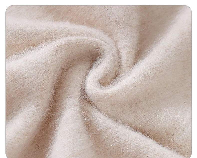 Mink Fur High Collar Pullover Sweater for Women