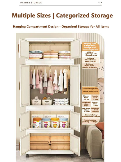 Multi-Layer Plastic Storage Cabinet for Home Use