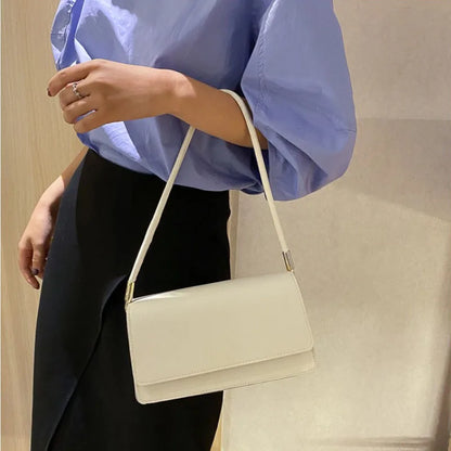 Luxury Women's Crossbody Shoulder Bag in Solid Color