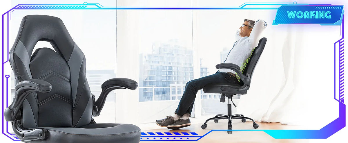 JHK Adjustable PU Leather Gaming Desk Chair