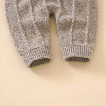 Sleeveless Knitted Baby Romper Set for Newborns