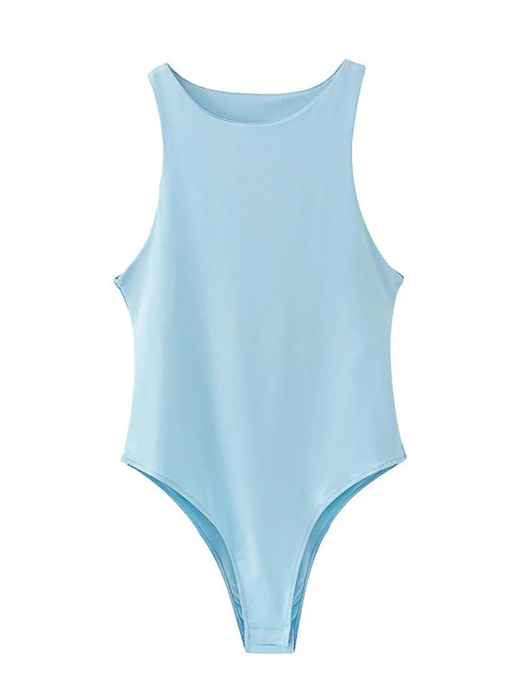 Summer Solid Sexy Bodycon Women Bodysuit Green Slim