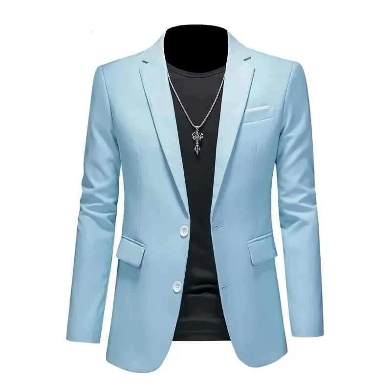 Men's White Formal Suit Jacket with Long Sleeves