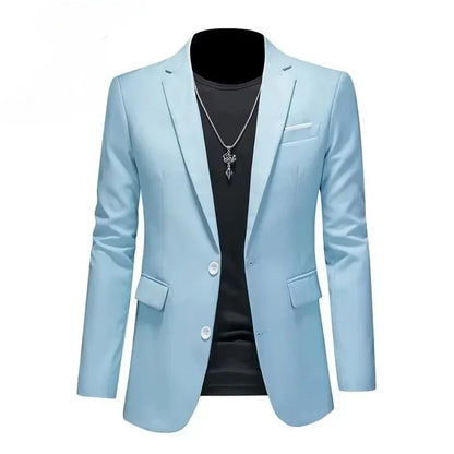 Men's White Formal Suit Jacket with Long Sleeves