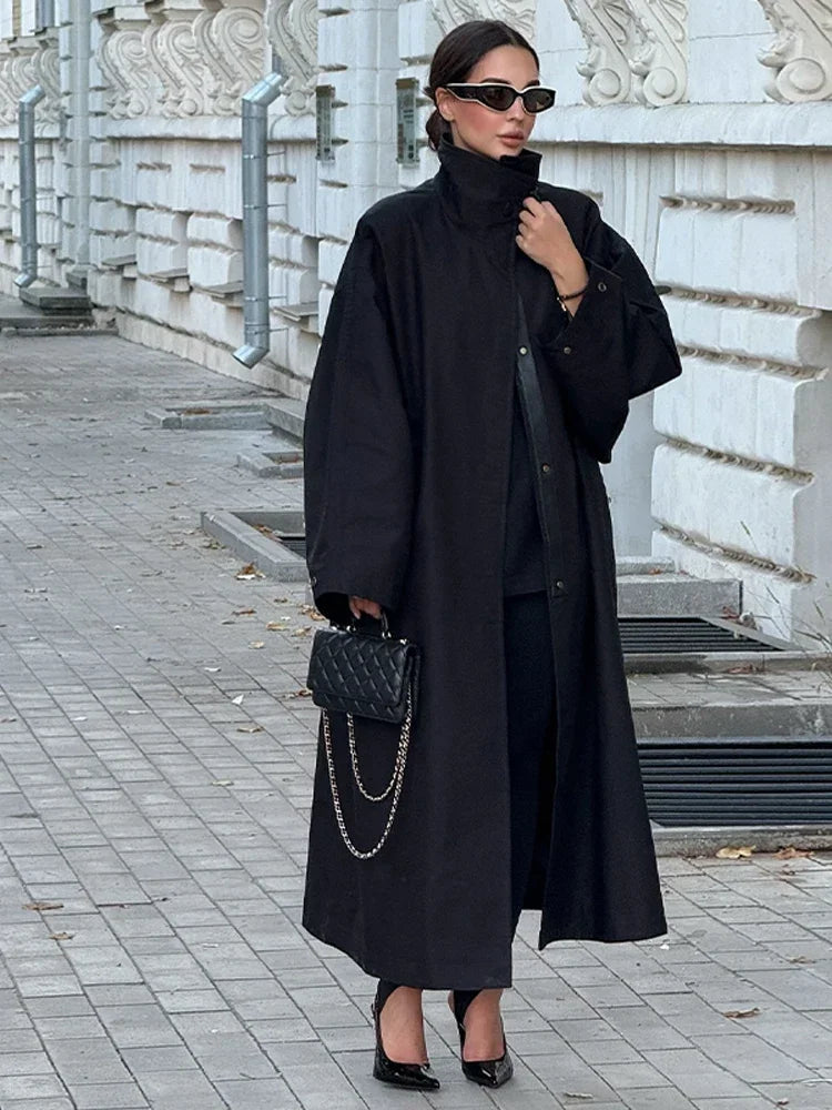 Women's Windproof Trench Coat Loose Fit Overcoat