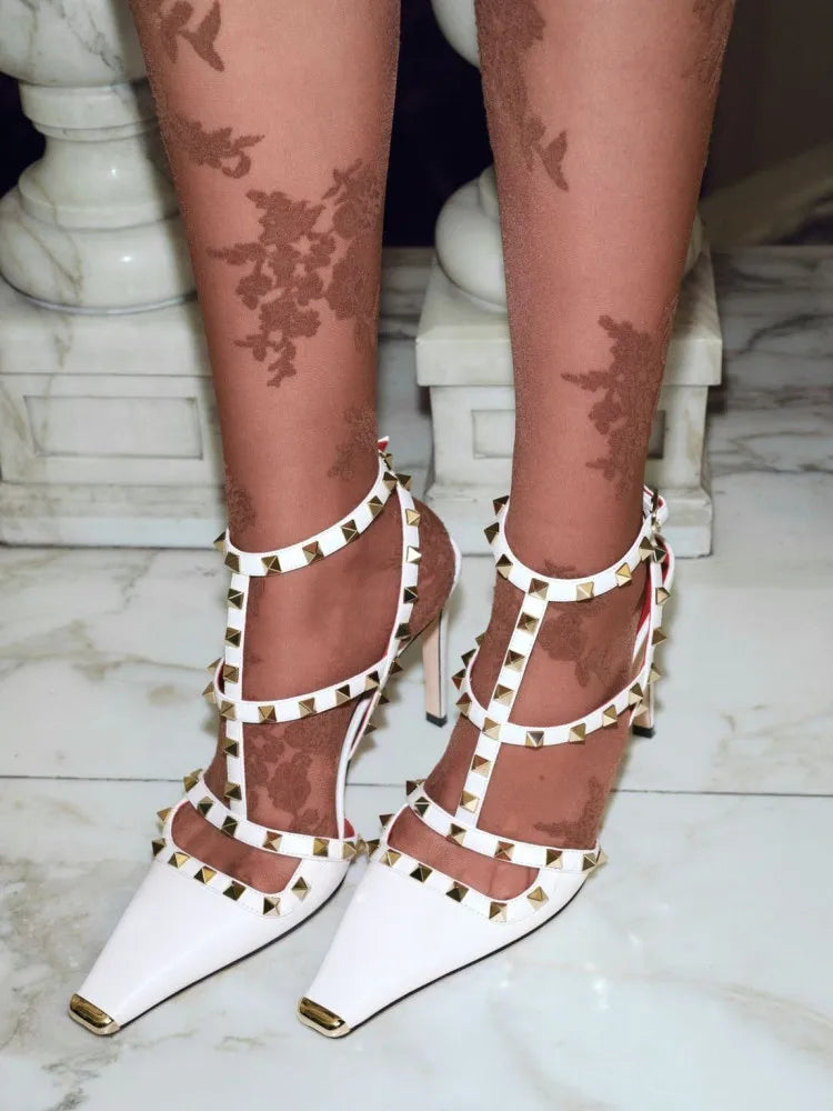 Summer High-Heeled Rivet Women's Sandals