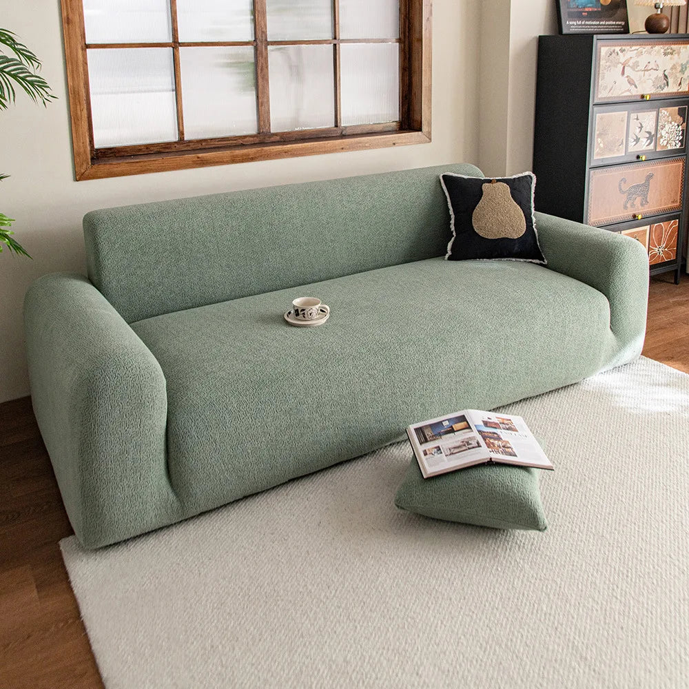 Adjustable Velvet Sofa Cover for L Shape Couch