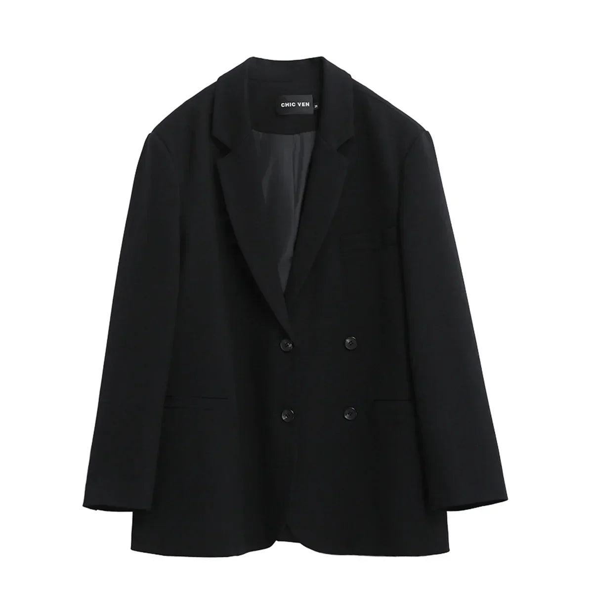 CHIC VEN Women's Solid Blazer Long Sleeve Office Wear