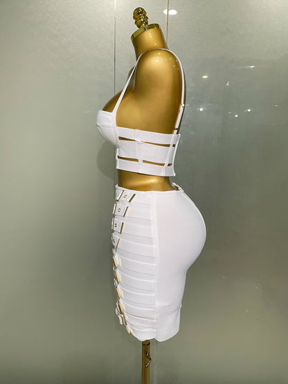 Women Sexy Bandage Tops and Pencil Skirt Set