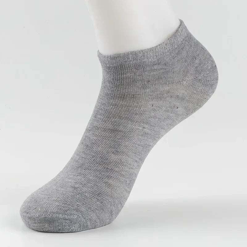Unisex Ankle Socks Cotton Breathable Sports Black White Gray