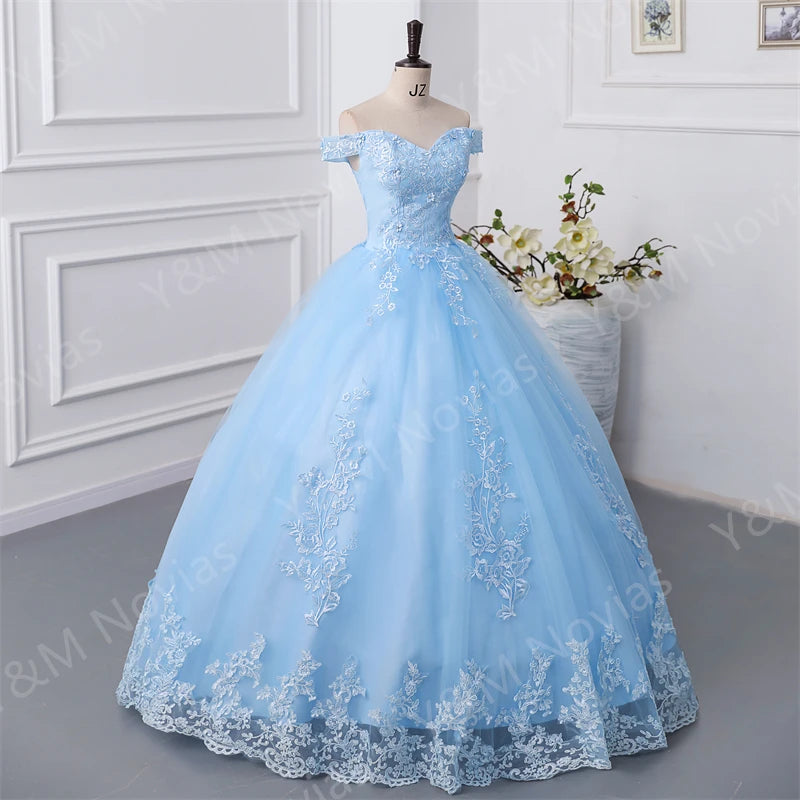 Off Shoulder Plus Size Wedding Dress Tulle and Organza