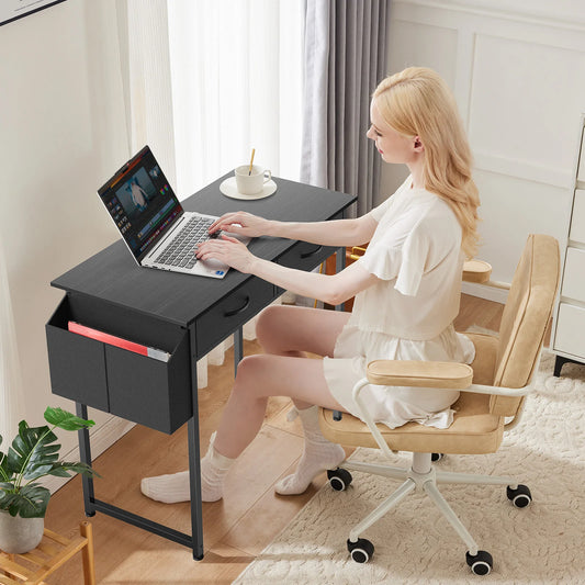 32 Inch Modern Office Desk with Fabric Drawers