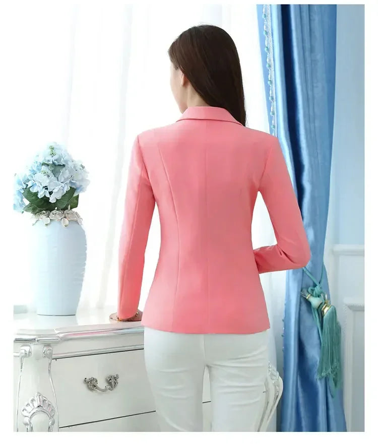 Elegant Pink Women Blazer Office Wear 5XL
