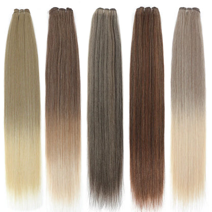 30 Inch Bone Straight Synthetic Hair Bundles Piano Blonde Ombre