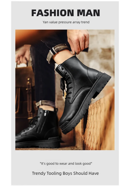 Men's Leather Ankle Boots for Outdoor Hiking