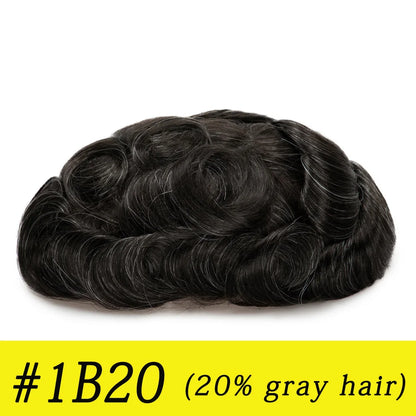 Thin Skin 0.03mm Natural Hair Toupee for Men