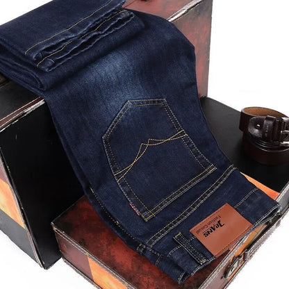 Men's Straight Jeans Comfortable Business Denim Pants