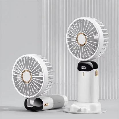 Portable Rechargeable Handheld Fan with LED Display