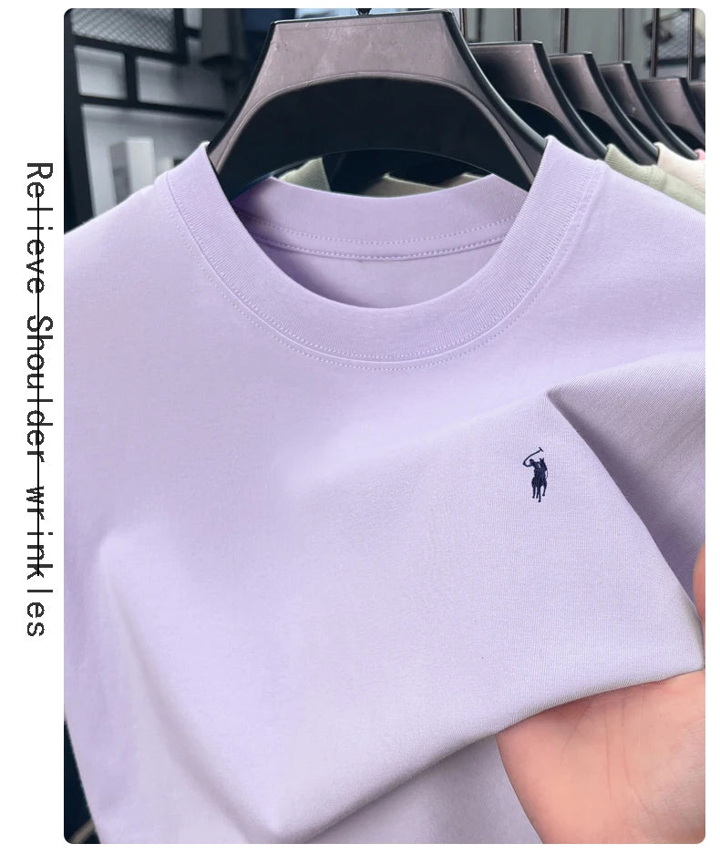 Cotton Men's Short Sleeve T-Shirt Casual Round Neck