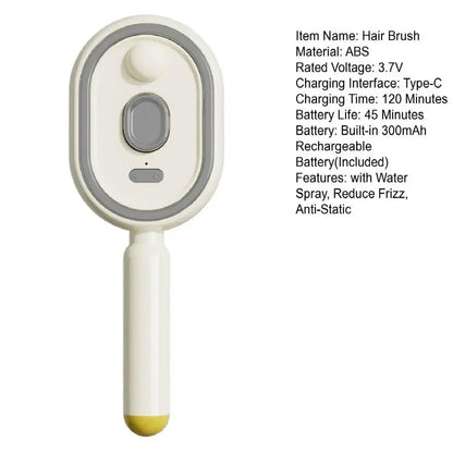 Electric Steam Hair Brush with USB-C Charging