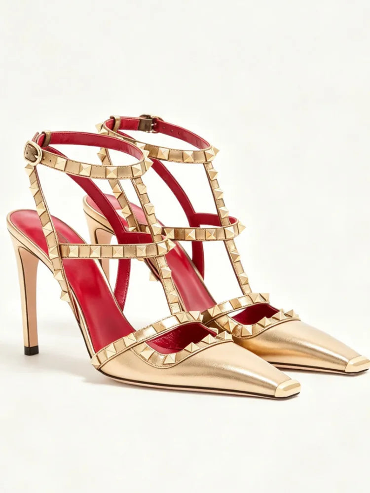 Summer High-Heeled Rivet Women's Sandals