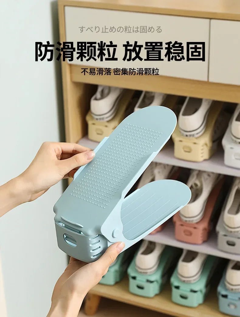 10 Pcs Adjustable Shoe Stacker Organizer Rack