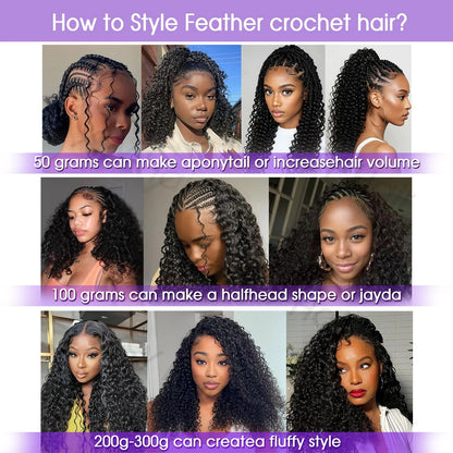 Deep Wave Crochet Human Hair Extensions for Braiding