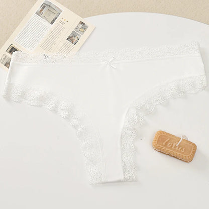 BZEL Women's Lace Floral G-String Leopard Panties