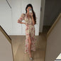 Elegant Printed A-Line Women's Dress in Polyester